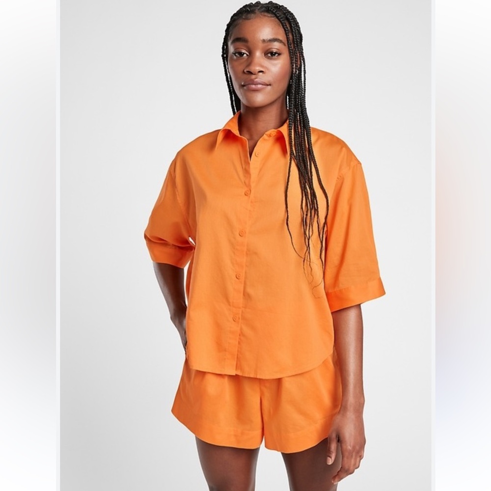 Athleta Organic Cotton Dreams Lounge Set / Button-Front Pajama Set